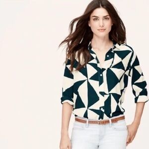 LOFT Graphic Button Down Shirt